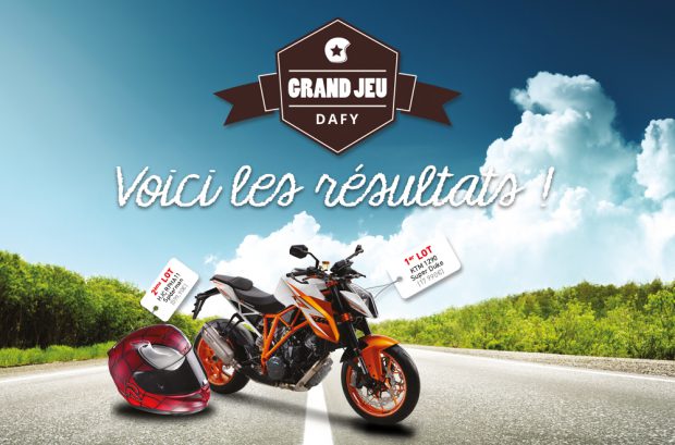 Résultats du grand jeu KTM Dafy