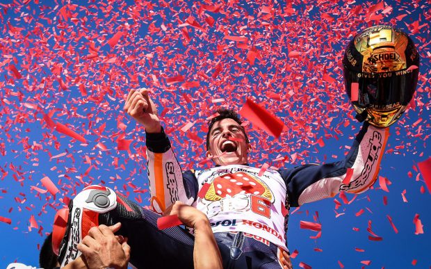 Marc Marquez, champion du monde MotoGP 2017 à Valence