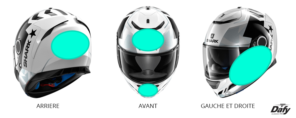 4 Autocollants Réfléchissants pour casque moto: Standard Homologation  Française
